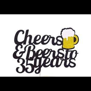 35th Birthday Cake Topper Cheers & Beers